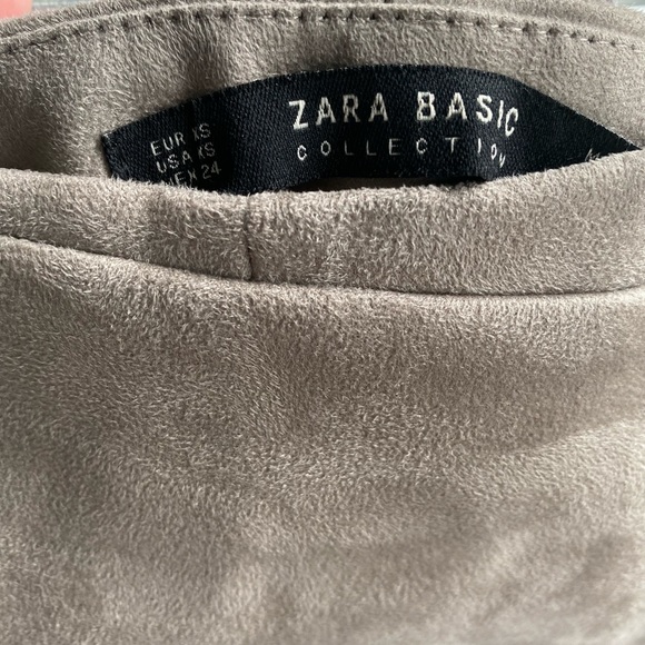 Zara tan suede skort with adjustable belt size XS - Picture 3 of 3